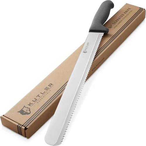 Vista 10 de KUTLER Profesional Cuchillo de Pan de 8 Pulgadas y Cortador de Pastel con Borde Serrado - Cuchería de Acero Inoxidable Ultra Afilada