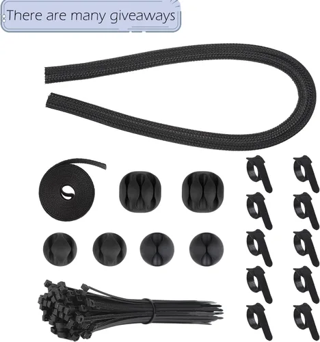 Vista 3 de Caja de Gestión de Cables Grande Caja Organizadora de Cables para Regletas de Corriente, Protectores de Sobretensión, Cargadores, Adaptadores