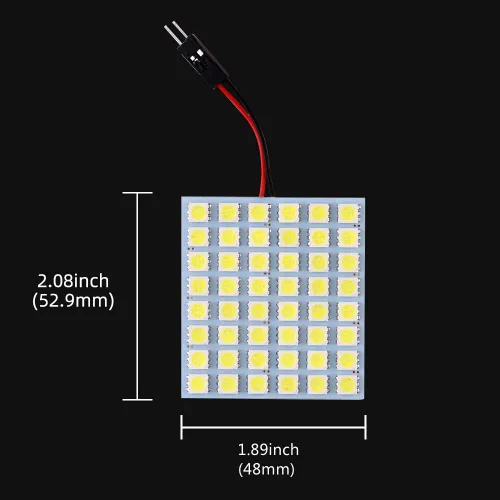 Vista 3 de GLL Super Blanco Ahorro de Energía 5050 48-SMD Panel LED Luz de Domo Auto Auto Auto Placa de Lectura Interior Techo Lámpara con Cable Interior T10
