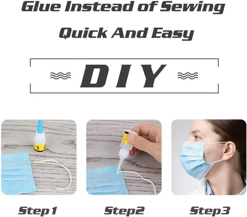 Vista 2 de Cordón elástico redondo para máscara. Cuerda elástica blanca de 1/8 pulgadas, 50 yardas. Adecuado para tejer y coser manualidades, máscara