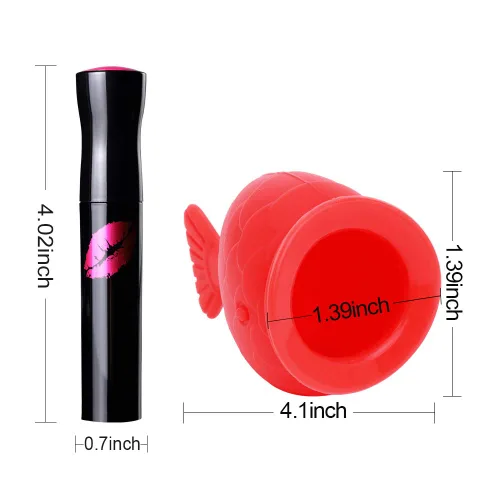 Vista 2 de Dispositivo de relleno de labios+juego de brillo para labios, kit de herramientas de relleno de labios en forma de pez, potenciador de labios
