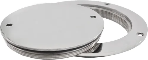 Vista 9 de Escotilla de barco de 3 pulgadas 316 de acero inoxidable redonda antideslizante 2 ojos placa de cubierta de inspección con cubierta desmontable