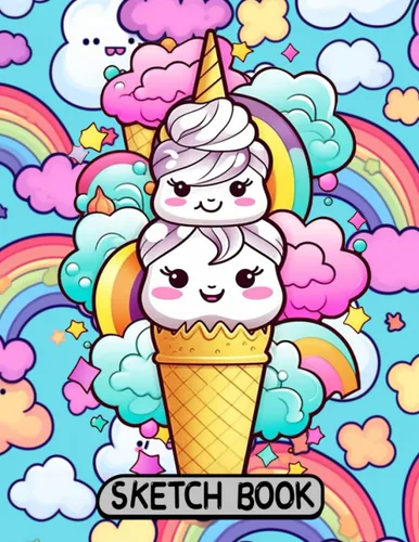 Sketchbook Cute unicorn pattern, Drawing notebook with Unicorns, doodling, sketches, drawing, journaling, and writing 120 pages (size 8.5 x 11)