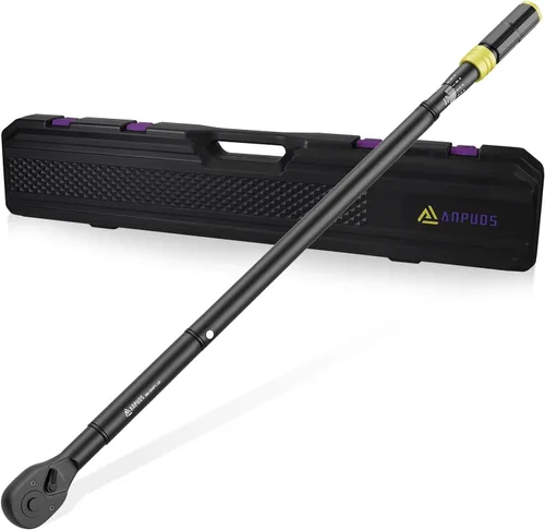 Vista 9 de Llave dinamométrica de clic de 3/8 de pulgada, 5-45 pies-libras/6.8-61 Nm, de doble dirección, aluminio ligero, 72 dientes, llave dinamométrica