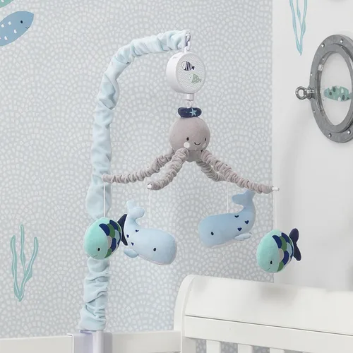 Vista 4 de Lambs & Ivy Oceania Musical Nursery Crib Mobile - Ocean, Whale, Underwater Theme