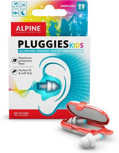 Alpine Pluggies Kids Tapones para los oídos para canales auditivos pequeños – Tapones para los oídos con reducción de ruido para niños de 5 a 12
