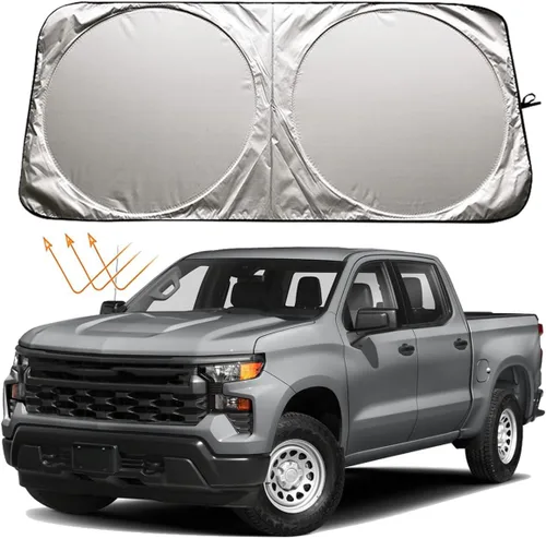 XHRING Parasol para parabrisas para Chevy Chevrolet Silverado 1500 2500 HD 3500 HD Colorado Trail Boss Custom WT LT LTZ RST Z71 ZR2 Crew Cab