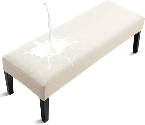Fuloon - Funda impermeable para banco de comedor, funda extraíble para banco lavable, protector de asiento para banco para sala de estar, Beige