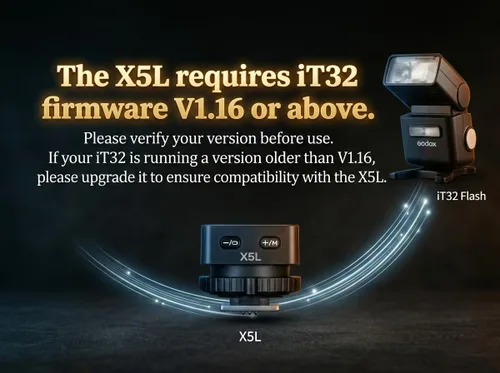 Vista 3 de Godox IT32 TTL Flash de cámara con disparador de flash X5L para cámaras Leica, zapata magnética y gatillo 2 en 1, pantalla táctil colorida, cabezal