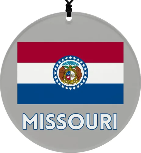 Missouri Christmas Ornament - Festive Design Featuring State Flag - 2026 Hanging Acrylic Disc Decoration for Tree - Unique and Home Decor