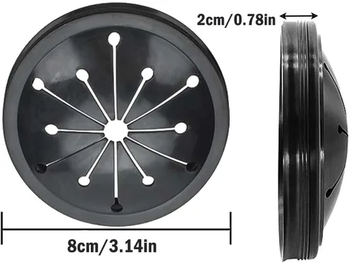 Vista 2 de Eliminación de basura de 3 pulgadas, tapón de fregadero universal de goma para desechos de alimentos, protector contra salpicaduras y tapón