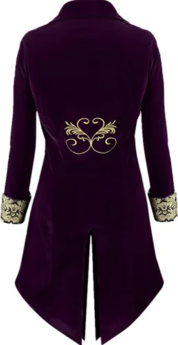 Vista 3 de Apocrypha Chaqueta medieval steampunk para hombre, chaqueta de príncipe victoriano