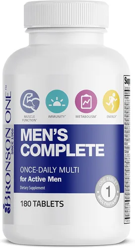 Vista 5 de Bronson ONE Daily Multivitamínico Completo para Hombres Multimineral Una Vez al Día Multi para Hombres Activos, 180 Tabletas