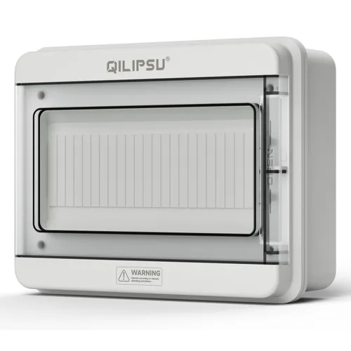 Vista 8 de QILIPSU Caja de Disyuntores de Carril DIN de 6 Vías UL94-V0 PC/ABS IP65 Carcasa de Distribución Impermeable con Barras Colectoras Más Largas