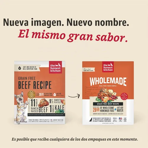 Vista 4 de The Honest Kitchen Alimento deshidratado para perros grado humano sin granos – Comida completa o suplemento para comida de perro