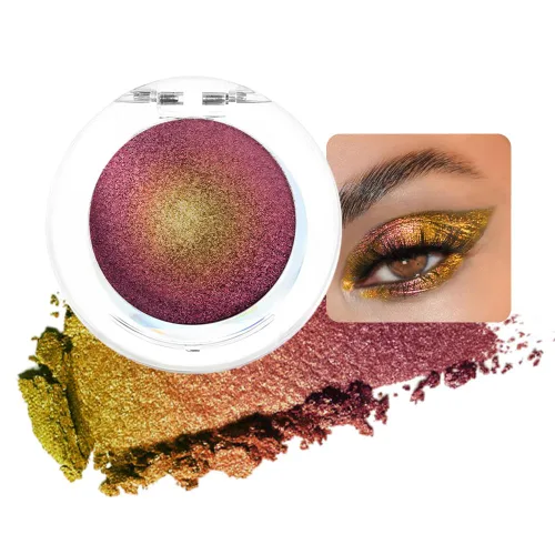 Vista 16 de evpct Paleta de sombra de ojos Teal Sapphire Blue Dark Purple Chameleon individual, maquillaje metálico con efecto duocromo y multicromo