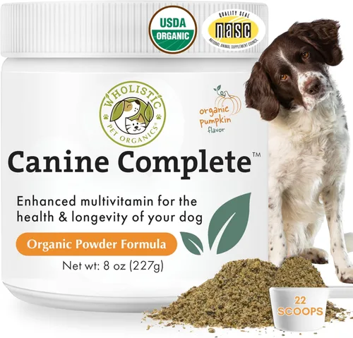 Vista 17 de Wholistic Pet Organics Canine Complete - Polvo multivitamínico para perros, 1 libra, vitaminas diarias para perros y suplementos para alimentos