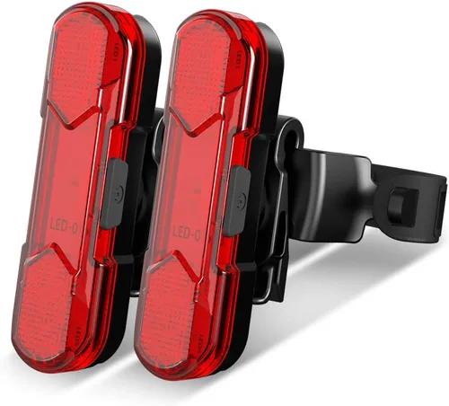 Vista 8 de VICTGOAL Paquete de 2 luces traseras para bicicleta, luz trasera LED brillante recargable por USB con 4 modos de iluminación, luz intermitente