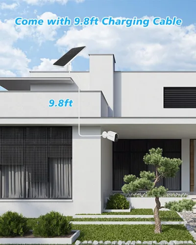 Vista 5 de Cargador de Panel Solar Compatible con Cámara Arlo Pro 5S/Pro 4/Pro 3/Pro 3 Floodlight/Ultra/Ultra 2, Paneles Solares de 6V 4.5W Carga IP65