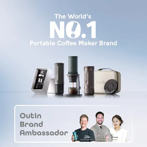 Vista 7 de OutIn Nano máquina portátil eléctrica para espresso con bolsa de transporte, impermeable y resistente EVA, estuche de almacenamiento para cafetera