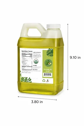 Vista 2 de Aceite de aguacate crudo virgen extra sin refinar orgánico certificado de 4 libras/64 onzas líquidas
