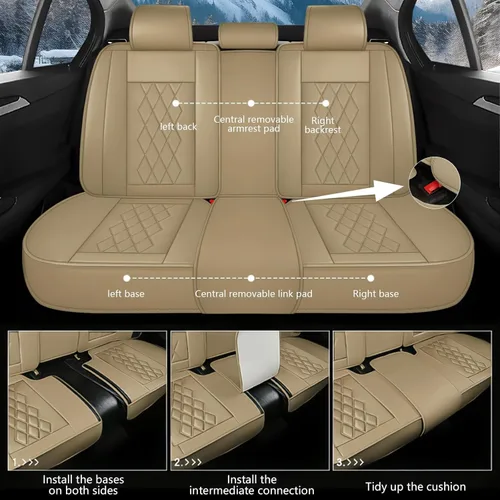Vista 9 de Fundas de asiento para Chevrolet Cruze 2011-2019, funda de asiento de automóvil de cuero impermeable, accesorios para interiores de automóvil suaves