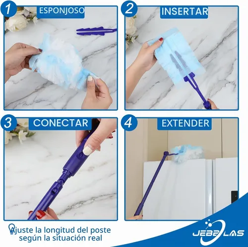 Vista 5 de JEBBLAS Recambio de plumero desechable, repuestos de plumero resistente, 20 unidades, recambio de plumeros multisuperficie para limpieza, repuestos
