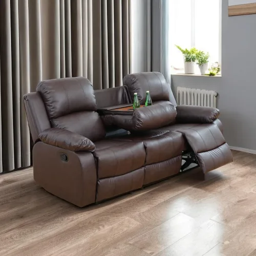 Vista 58 de A Ainehome Juego de Muebles de Sala de Estar de Cuero Reclinable Juego de Sofá Sillón Loveseat Juego de Muebles Sofá para Sala de Estar/Espacio