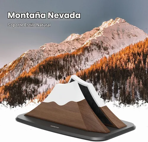 Vista 4 de AFOOYO Soporte vertical doble para laptop, soporte ajustable de madera en forma de pico de nieve, base de escritorio con 2 ranuras compatible