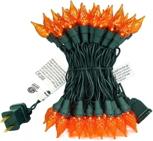 Vista 10 de Luces de Navidad Roja, Blanca y Verde G15 70 LED Luz de Globo Cadena de Luces Enchufable para Decoración de Navidad Cadena de Luces al Aire Libre