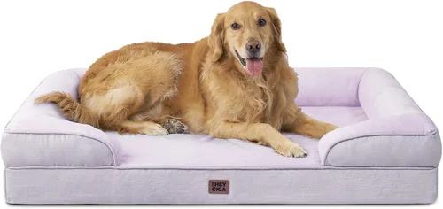 Vista 112 de EHEYCIGA - Cama ortopédica para perro grande, impermeable, de espuma viscoelástica y espuma tipo caja de huevos, bordes elevados, antideslizante