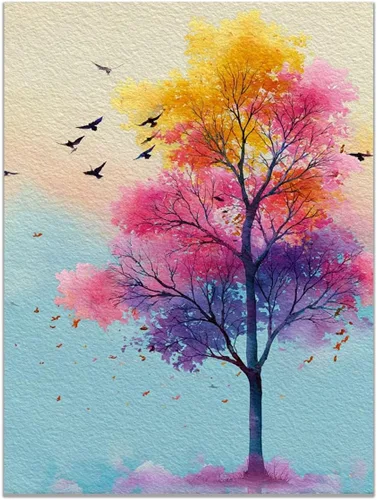 Vista 73 de VOCBAN Tree Minimalist Abstract Botanical Prints Scenery Canvas Wall Art Print Paintings Modern Landscape Pictures Wall Decor Canvas Painting blue