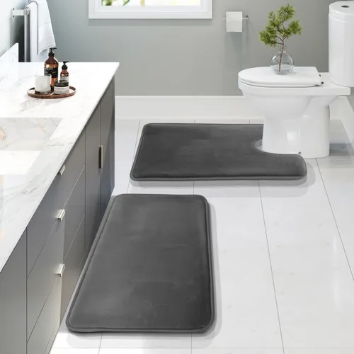 Vista 55 de Clara Clark tapete para baño, regadera o tina, de gomaespuma, negro, antiderrapante