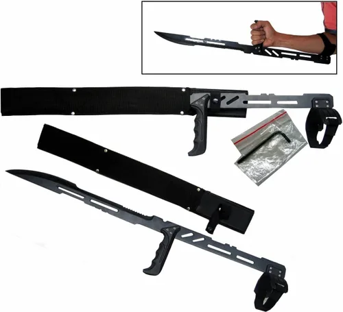 Vista 2 de Snake Eye Tactical 27.5 pulgadas gran antebrazo ninja Blood Rayne, cuchilla, espada, machete para vampiro zombie
