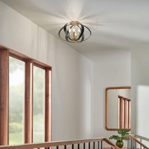 Vista 2 de Kichler Cecil 52588CPZ - Montaje empotrado (4 luces, 17.75 pulgadas, ovalado, bronce champán y negro)
