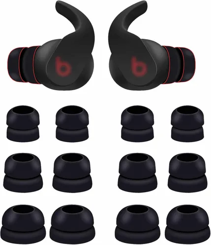 6 pares de doble brida compatibles con Beats Fit Pro Ear Tips Buds, S/M/L 3 tamaños de repuesto que reducen el ruido de silicona para reducir el