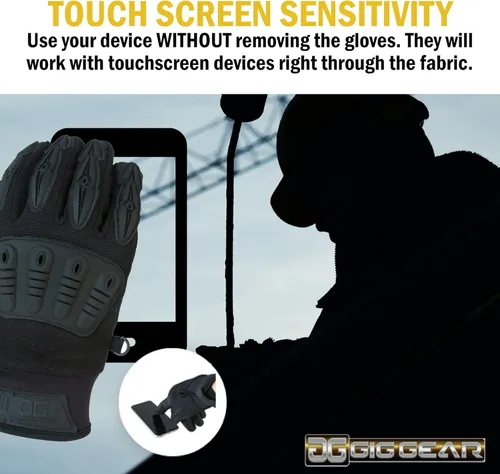 Vista 8 de GIG GEAR ONYX Heavy Duty Safety Gloves with Finger Access-Touchscreen Gloves for Utility Construction and Theater Live Events