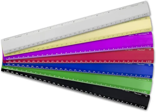 Vista 4 de Alumicolor Regla de escritorio de aluminio, 12 pulgadas, color negro