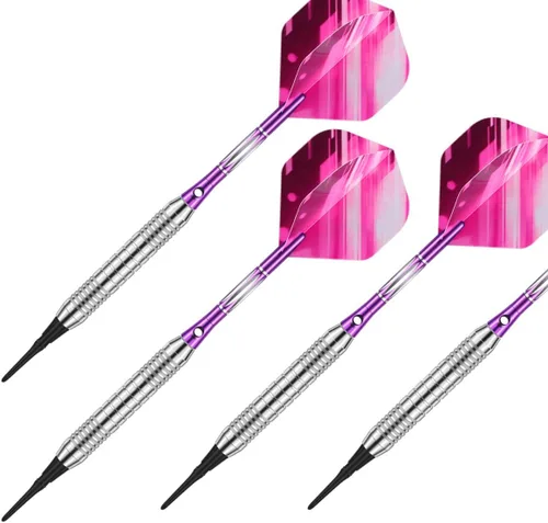 Vista 6 de Juego de puntas de plástico para dardos – 0.63 oz 0.74 oz colorido arco iris punta suave dardos 50 juntas tóricas antisueltas 6 ejes