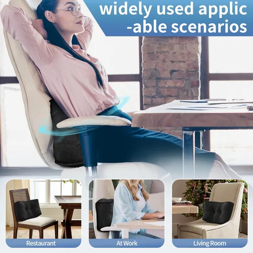 Vista 6 de Almohada de apoyo lumbar para silla de escritorio de estudio, almohada de apoyo de espuma de látex natural tamaño bocado para aliviar el dolor