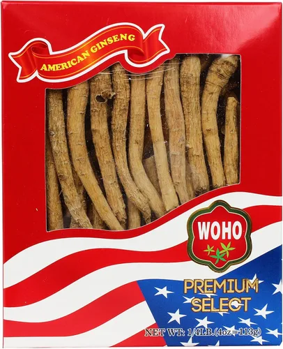 Woohoo Natural WOHO American Ginseng #104.4 Long Small #1 Caja de 4 onzas