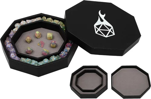 Vista 9 de Forged Dice Co. Redondel para dados Charola para tirar y guardar dados Compatible con todos los juegos de dados, D&D y RPG