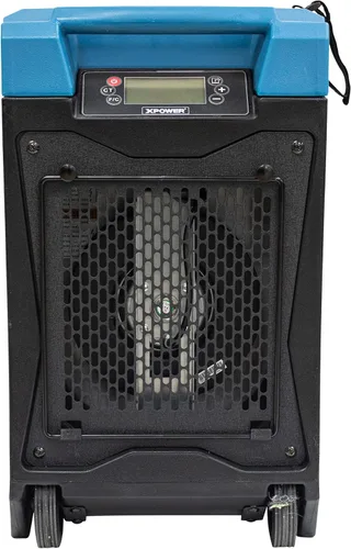 Vista 5 de XPOWER XD-85L2 - Deshumidificador comercial LGR de 145 pintas con bomba de purga automática, manguera de drenaje, mango y ruedas para restauración
