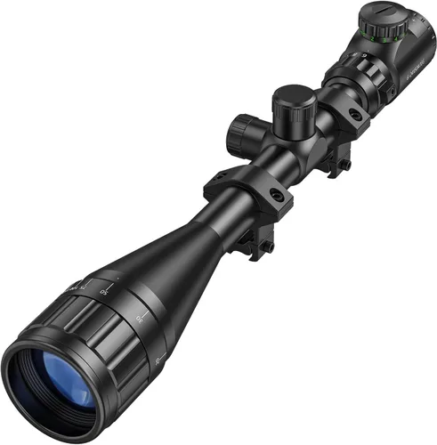 CVLIFE 6-24x50 AO Rifle Scope for Hunting - Red and Green Illuminated Reticle - Long Range 1 inch Tube RifleScope with Scope Rings