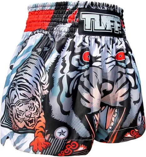 Vista 3 de Tuff Sport Pantalones cortos de boxeo Muay Thai Tiger Kick, artes marciales, entrenamiento de gimnasio, ropa