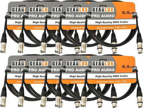 Vista 17 de Gearlux Cable DMX, 3 pines, macho a hembra, 3.2 pies - paquete de 10