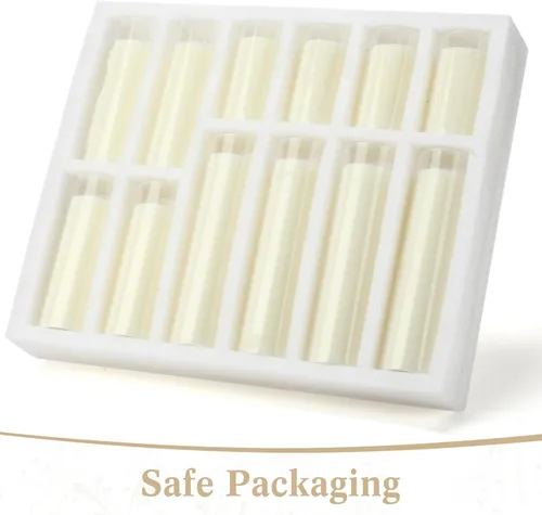 Vista 3 de MTLEE Paquete de 6 velas de pilar en cilindro de vidrio para decoración de bodas, velas votivas de cera de soja a granel para el hogar, iglesia