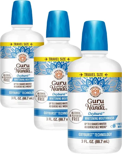 Vista 14 de GuruNanda Oxyburst - Enjuague bucal blanqueador de dientes, sin alcohol ni flúor, con peróxido de hidrógeno y 7 aceites esenciales, para frescura
