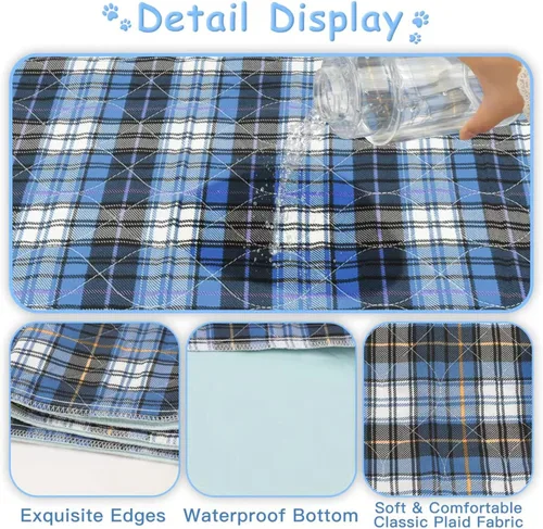 Vista 2 de Almohadillas lavables para orina para animales pequeños, impermeables, reutilizables, almohadillas de entrenamiento para cachorros, almohadillas