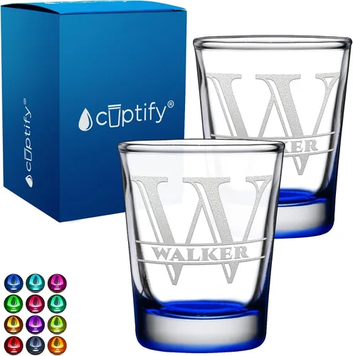 Juego de 2 vasos de chupito personalizados para hombre, fondo azul, 2 onzas, grabados, regalo personalizado para cumpleaños, bodas, día del padre y